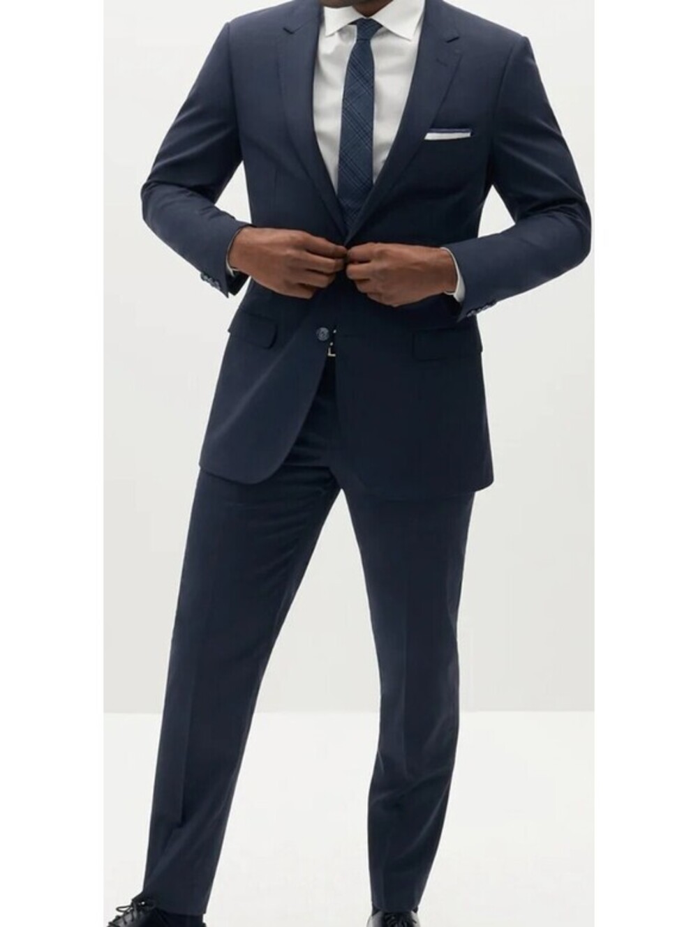THE GROOMSMAN SUIT Men’s Navy Blue Suit Modern Jacket Sz. 52 & Pants Sz. 46 NEW